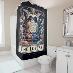 Rideaux De Douche LES AMANTS Tarot Céleste Homme & Femme Âmes Sœurs