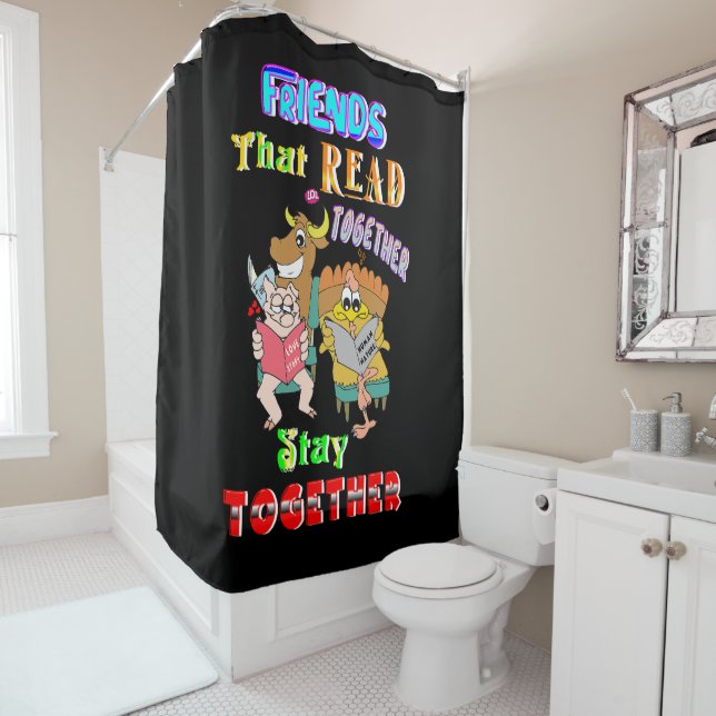 Rideaux De Douche Les amis qui lisent ensemble restent ensemble (En situation)