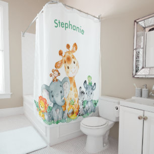 Rideaux De Douche Les animaux de la jungle de Cute Safari