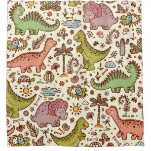 Rideaux De Douche Les animaux disparus. Reptiles préhistoriques. Cut
