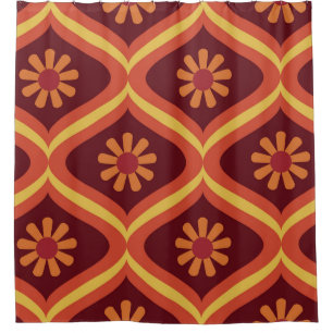 Rideaux De Douche les années 70 rétro vintage Mid Century moderne Pa