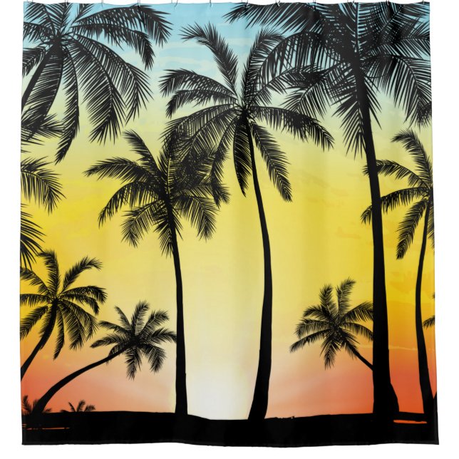 Rideaux De Douche Les arbres tropicaux d'été (Devant)