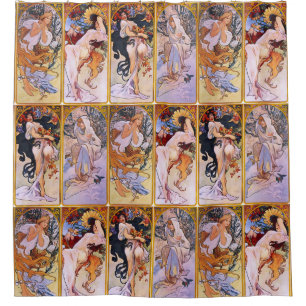 Rideaux De Douche Les belles femmes de Mucha