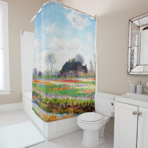 Rideaux De Douche Les champs de tulipes au Pays-Bas, Monet