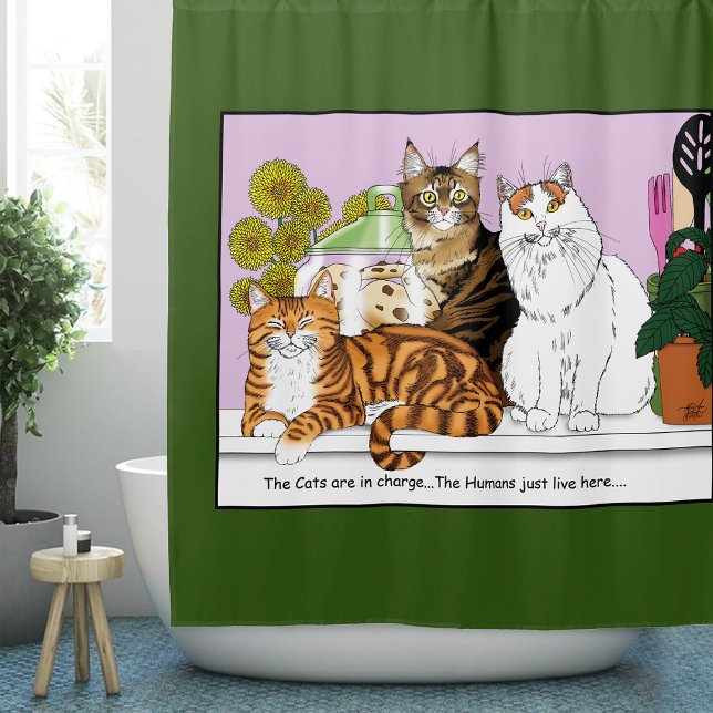 Rideaux De Douche Les chats sont en charge (Créateur téléchargé)