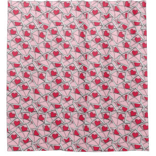 Rideaux De Douche Les coeurs de Valentine sur des enveloppes