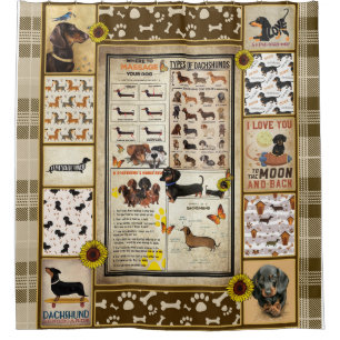 Rideaux De Douche Les Dons Aux Amoureux de les chiens Dachshund