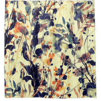 Rideaux De Douche Les empreintes de la nature : Feuilles floraux san
