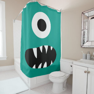 Rideaux De Douche Les enfants choisissent le vert observé du visage