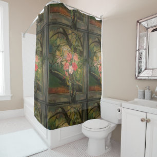 Rideaux De Douche Les fleurs de Suzanne Valadon devant une fenêtre