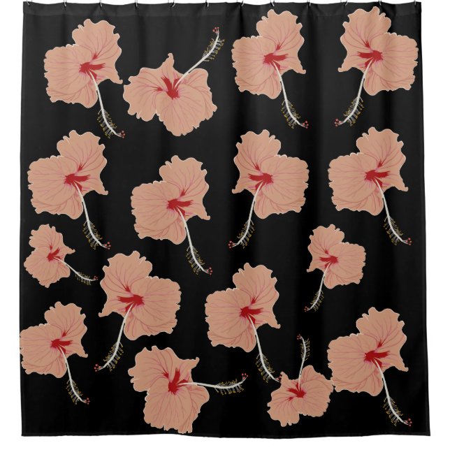 Rideaux De Douche Les fleurs d'Hibiscus roses (Devant)