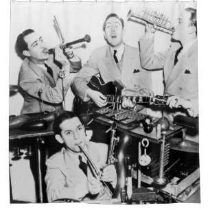 Rideaux De Douche Les garçons dans le bandvintage, musique, groupe,