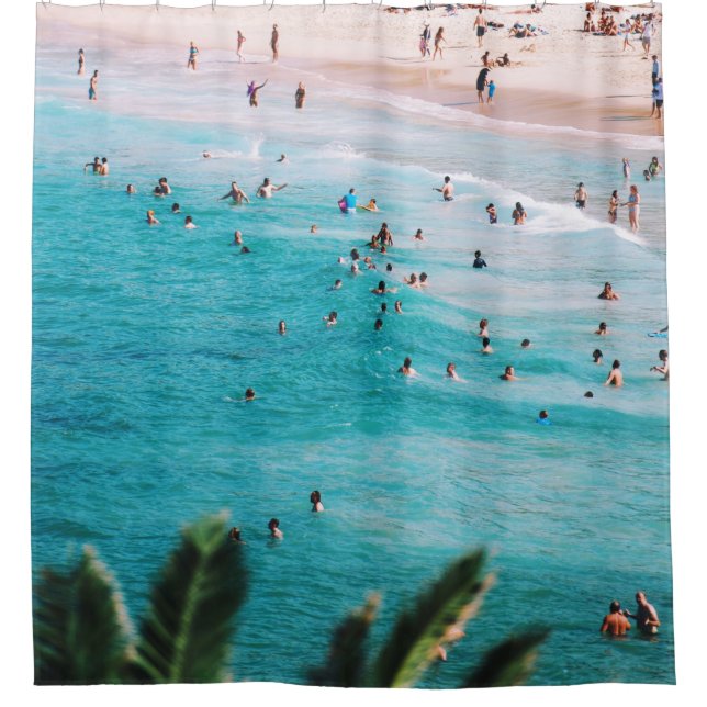 Rideaux De Douche Les gens qui nagent sur la plage (Devant)