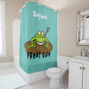 Rideaux De Douche Les grenouilles règnent dessin animé de grenouille