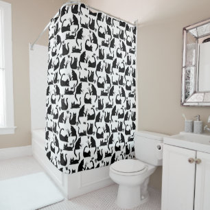 Rideaux De Douche Les mauvais chats frappent des trucs sur