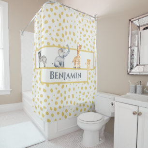 Rideaux De Douche Les mignons Garçons Jungle Safari Bébés Animaux