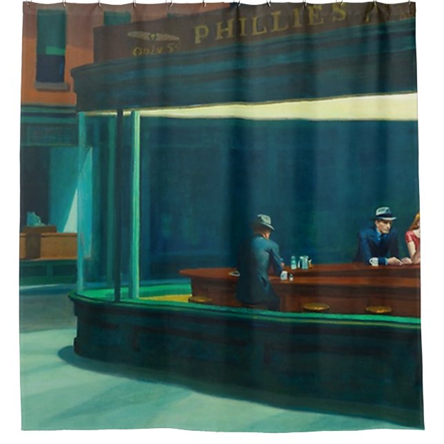 Rideaux De Douche Les nuits Edward Hopper (Devant)