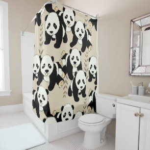 Rideaux De Douche Les ours panda conçoivent mignon