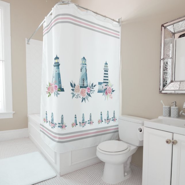Rideaux De Douche Les phares et les Roses (En situation)