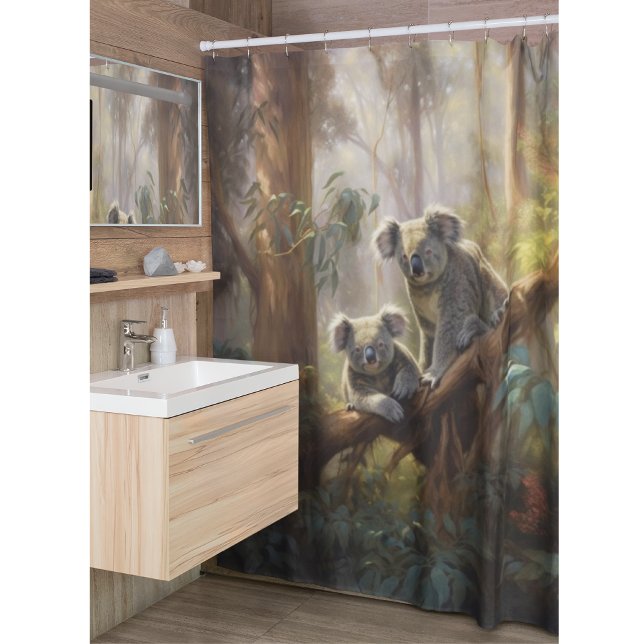 Rideaux De Douche Les rêves de la forêt de Koala (Créateur téléchargé)