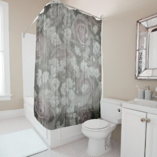 Rideaux De Douche Les Roses chics du pays gris