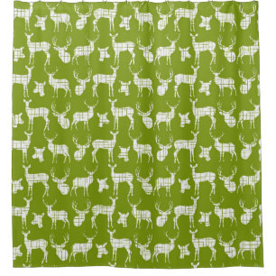 Rideaux De Douche Les seaux de cerfs verts et blancs font la nature