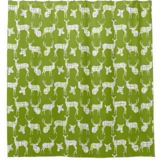 Rideaux De Douche Les seaux de cerfs verts et blancs font la nature