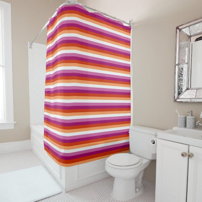 Rideaux De Douche Lesbian Pride Flag LGBTQ (En situation)