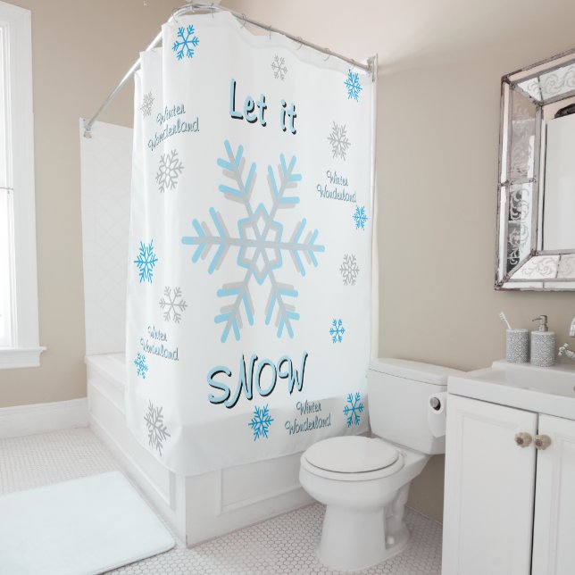 Rideaux De Douche Let it Snow Winter Wonderland (En situation)