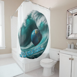 Rideaux De Douche let's save our planet for the future generation