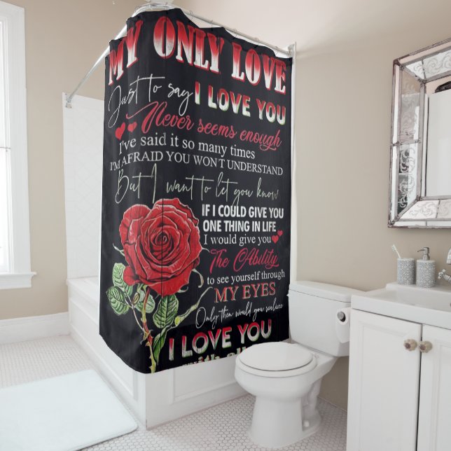 Rideaux De Douche Lettre de la femme à mon mari | Don de devis d'amo (En situation)