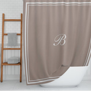 Rideaux De Douche Lettre de monogramme de script de bordure de latte