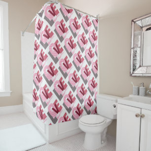 Rideaux De Douche Lettre magenta géométrique d'amour