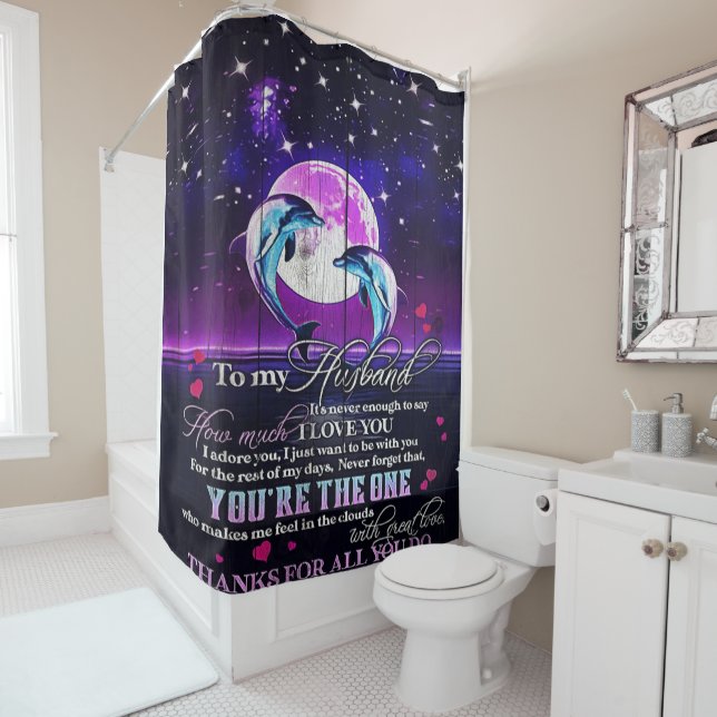Rideaux De Douche Lettre spéciale à mon mari | Décoration intérieure (En situation)