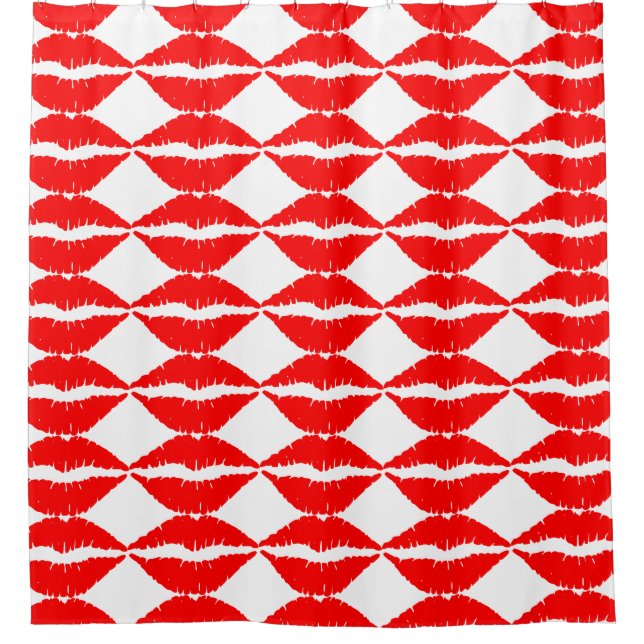 Rideaux De Douche Lèvres rouges personnalisées (Devant)