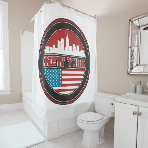 Rideaux De Douche L'horizon   Etats-Unis de New York diminuent