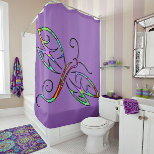 Rideaux De Douche libellule colorée