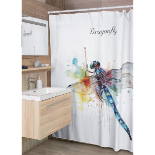 Rideaux De Douche libellule colorée personnalisable
