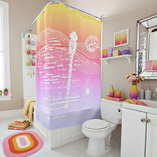 Rideaux De Douche Libellule dégradé pastel (Créateur téléchargé)