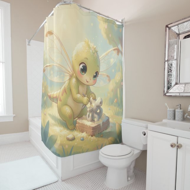 Rideaux De Douche Libellule – Nectar d'étoile de la nuit silencieuse (En situation)