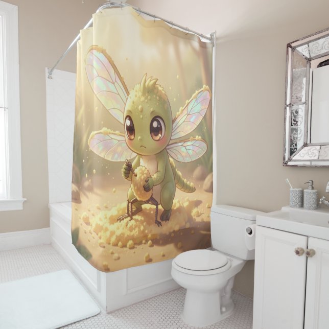 Rideaux De Douche Libellule – Nectar stellaire de la nuit silencieus (En situation)