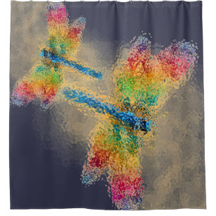 Rideaux De Douche libellules multicolores