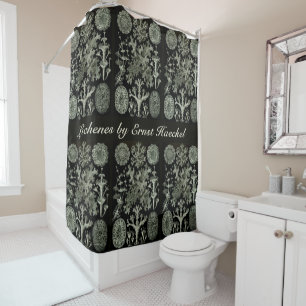 Rideaux De Douche Lichen par Ernst Haeckel, Plantes de la nature vin