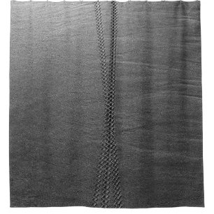 Rideaux De Douche Lien de chaîne en argent sur textile gris