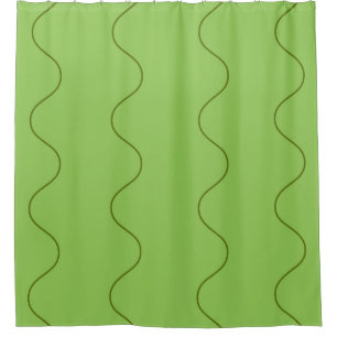 Rideaux De Douche Ligne ondulée verte groovy abstraite moderne minim