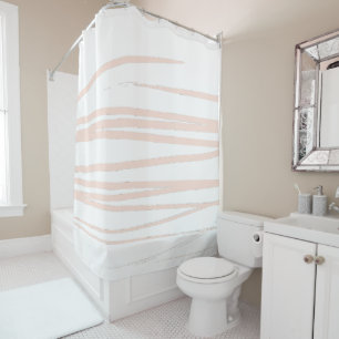 Rideaux De Douche Lignes rose vif modernes Art Abstrait
