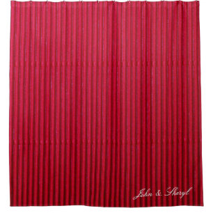 Rideaux De Douche Lignes verticales à nervures rouges profondes