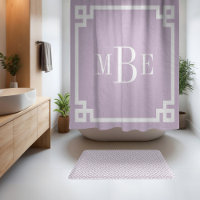 Lila Violet et Blanc Clé Grecque | Monogrammé