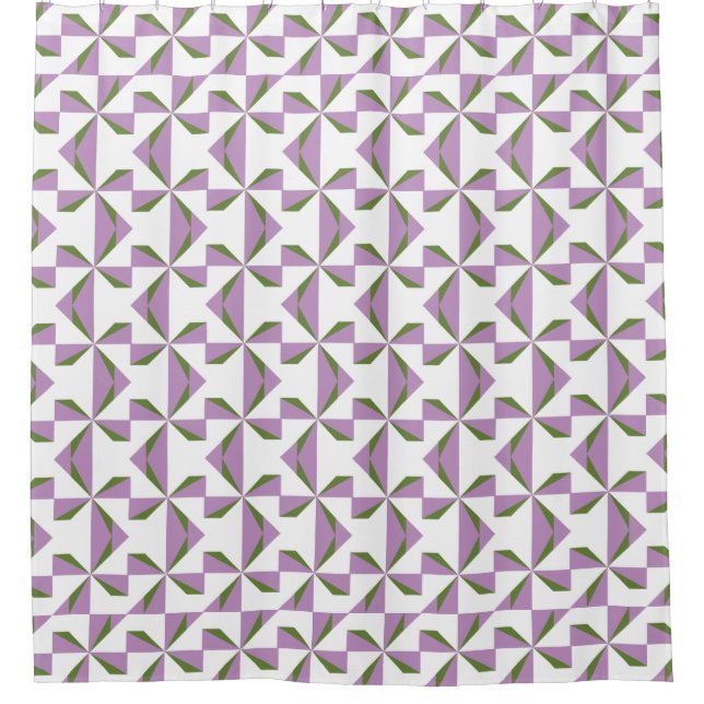 Rideaux De Douche Lilac et Pinwheel d'olive (Devant)