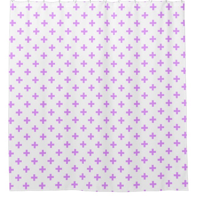 Rideaux De Douche Lilac polka croise sur blanc (Devant)